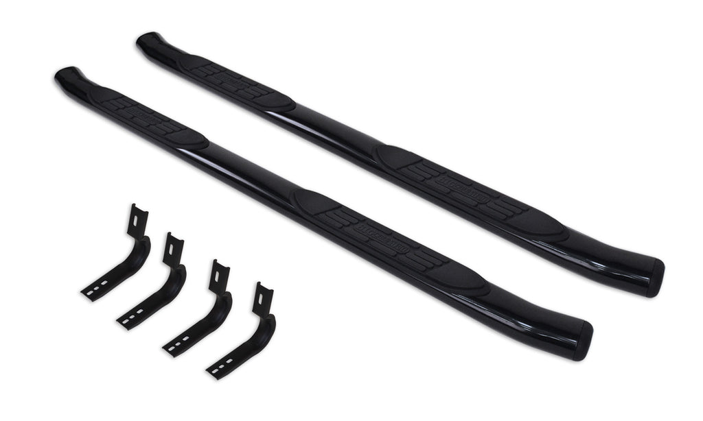 Go Rhino - 67049B - 415 Series SideSteps (Cab-Length) - Black With Plastic End Caps