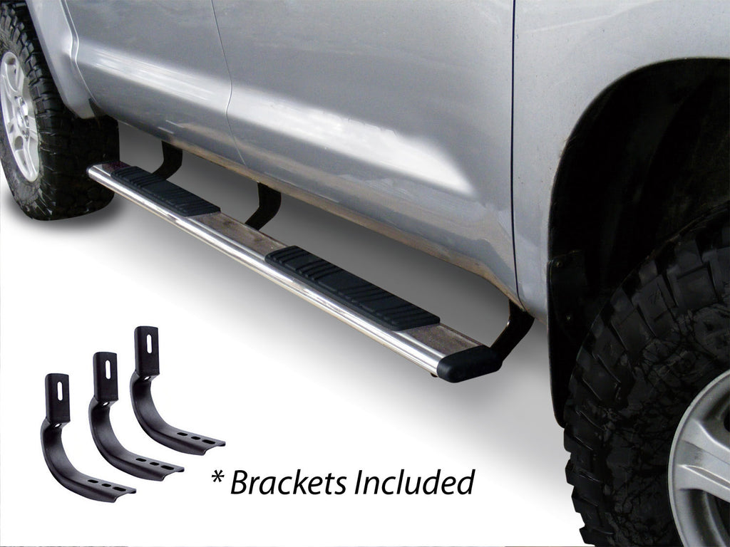 Go Rhino 685449980PS - 5" OE Xtreme Low Profile SideSteps With Mounting Bracket Kit - Polished Stainless Steel
