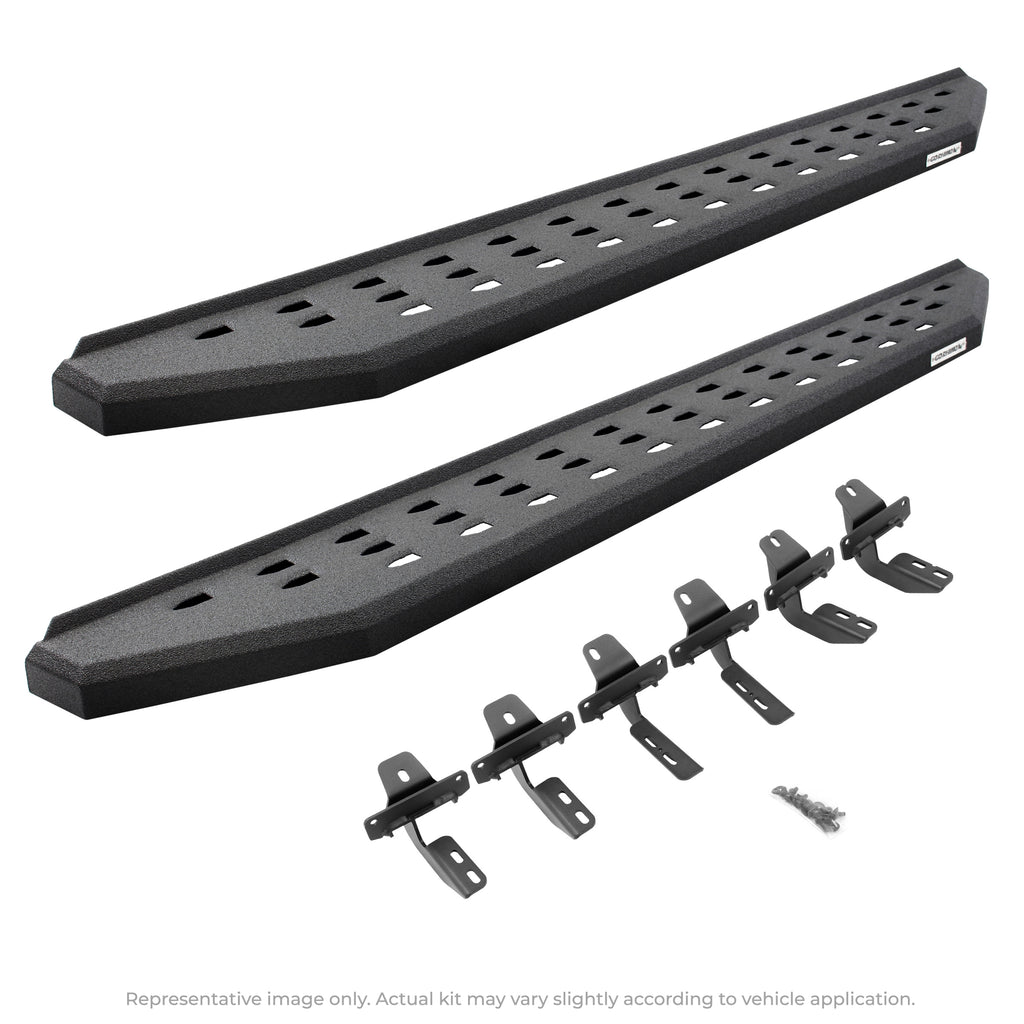 Go Rhino - 69443280T - RB20 Running Boards With Mounting Brackets Kit - Protective Bedliner Coating