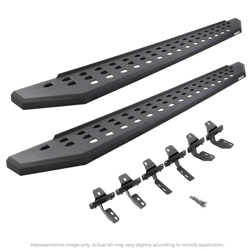 Go Rhino - 69443280PC - RB20 Running Boards With Mounting Brackets Kit - Textured Black