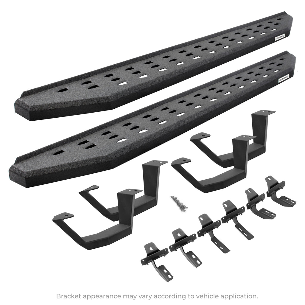 Go Rhino - 6944328020T - RB20 Running Boards With Mounting Brackets 2 Pairs Drop Steps Kit - Protective Bedliner Coating
