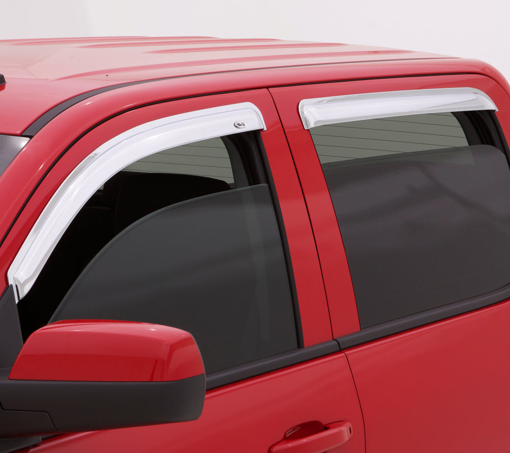 Auto Ventshade 684977 Chrome Ventvisor Side Window Deflector 4-Piece Set For 2016-2022 Nissan Titan/Titan XD Crew Cab