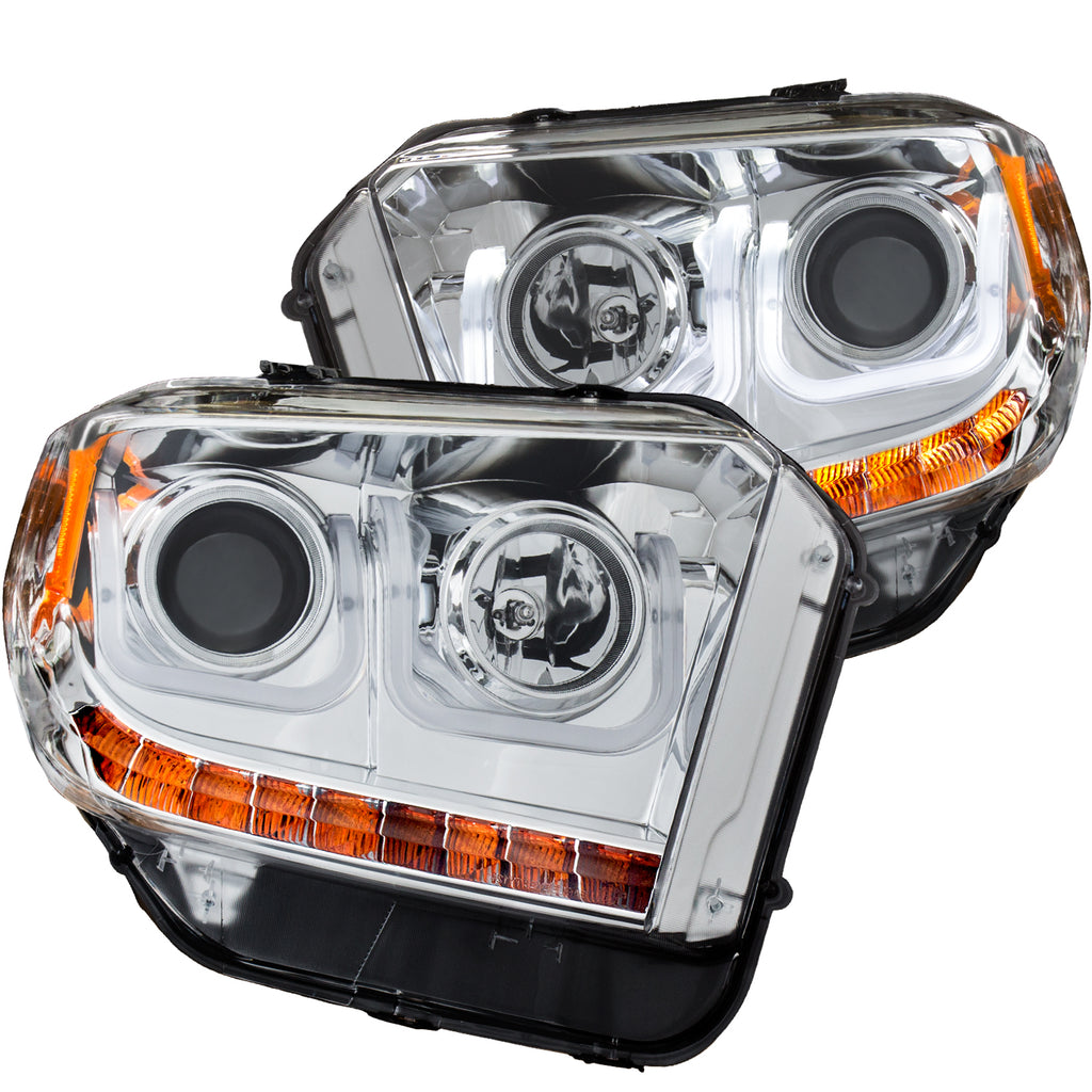 ANZO USA-111319 | Projector Headlight Set; Clear Lens; Chrome Housing;Pair w/U-Bar;