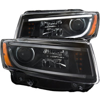 ANZO USA-111329 | Projector Headlight Set; Clear Lens; Black Housing;Pair w/Plank Style Design;