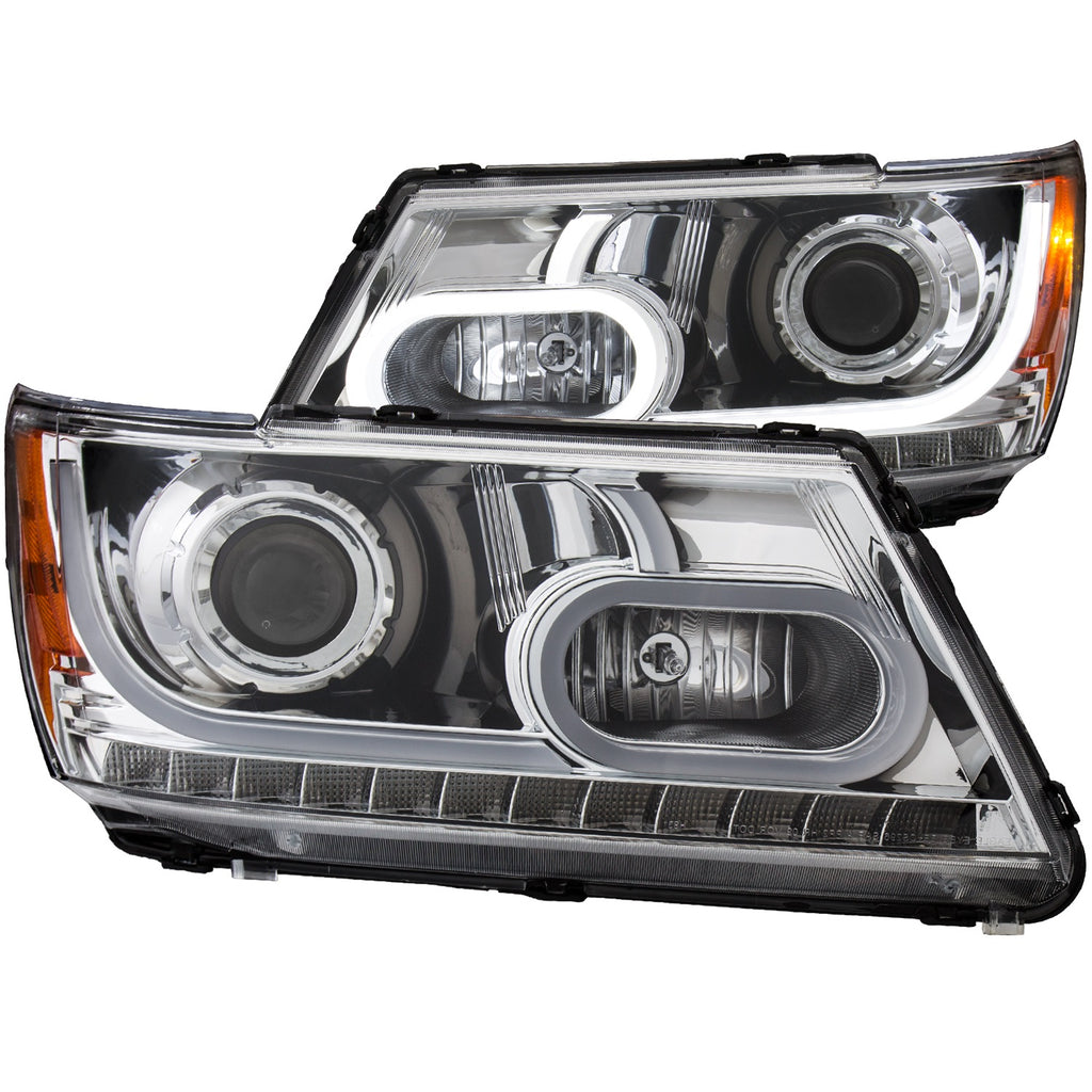 ANZO USA-111335 | Projector Headlight Set; Clear Lens; Chrome Housing;Pair w/Plank Style Design;