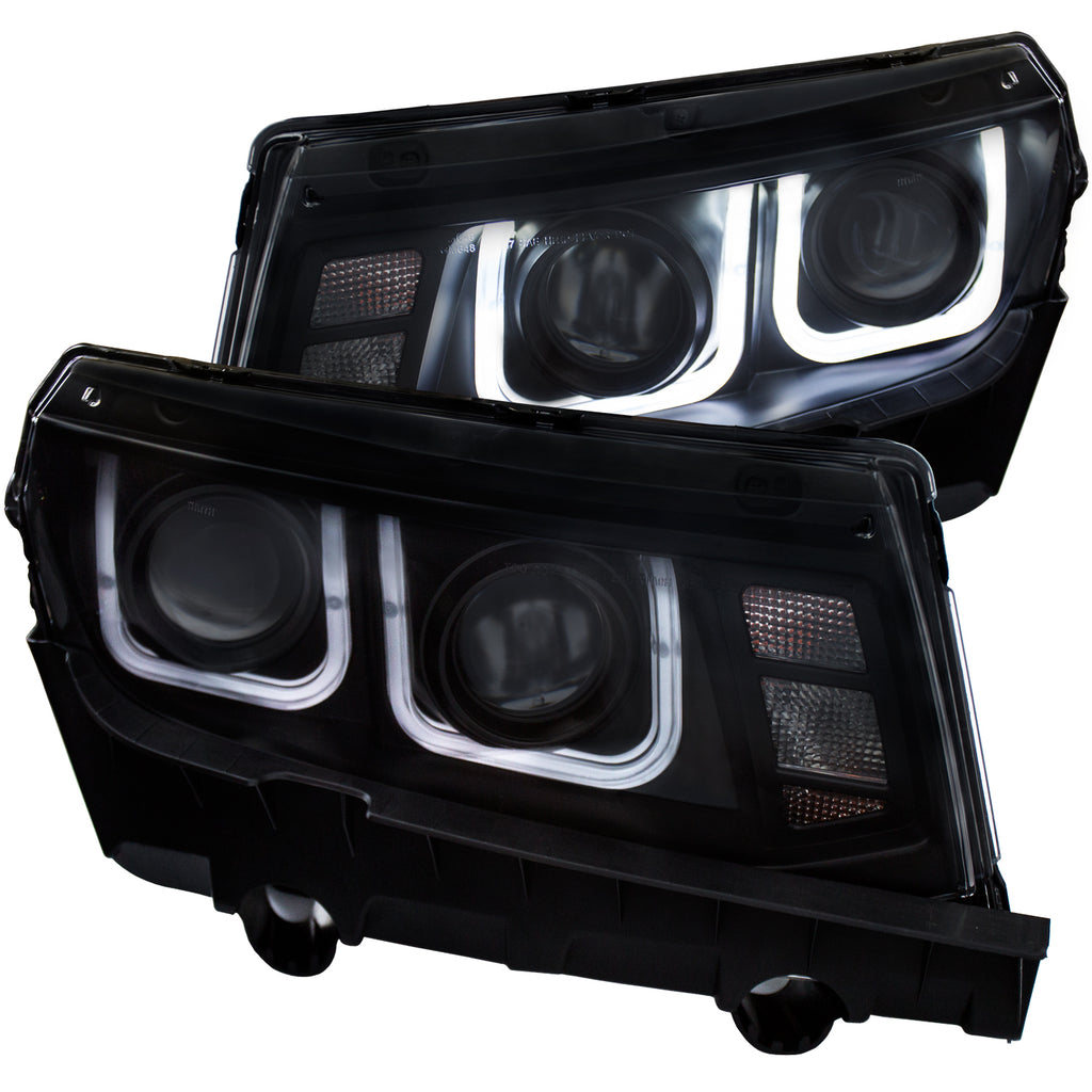 ANZO USA-121508 | Projector Headlight Set; Clear Lens; Black Housing;Pair w/U-Bar;