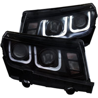 ANZO USA-121508 | Projector Headlight Set; Clear Lens; Black Housing;Pair w/U-Bar;
