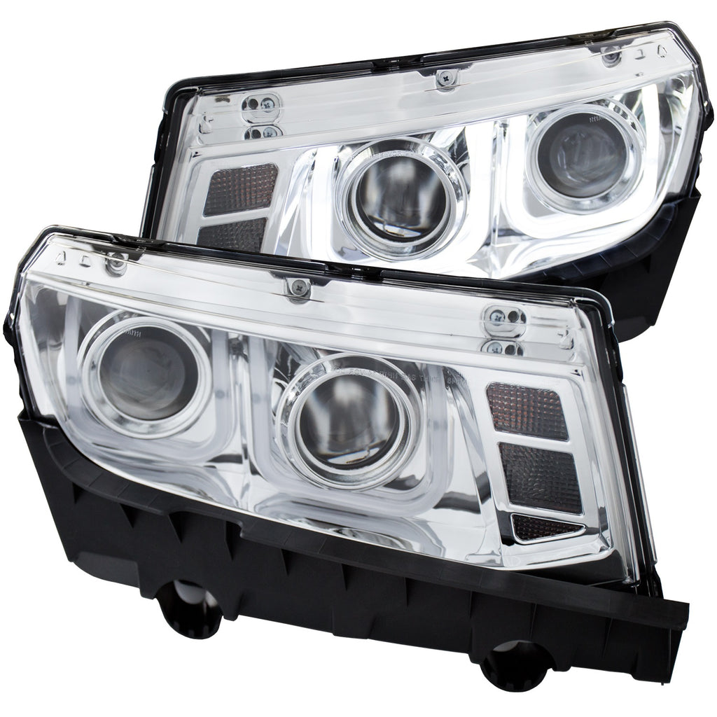 ANZO USA-121509 | Projector Headlight Set; Clear Lens; Chrome Housing;Pair w/U-Bar;