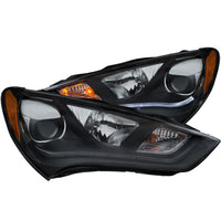 ANZO USA-121511 | Projector Headlight Set; Clear Lens; Black Housing;Pair w/Plank Style Design;