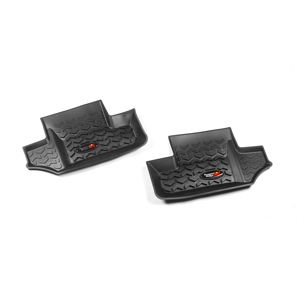 Rugged Ridge 12950.02 | Floor Liners, Rear, Black; 07-16 Jeep Wrangler JK