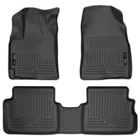 Husky Liners 98531 | Husky Liners Front & 2nd Seat Floor Liners, Fits 09-13 VIBE/COROLLA/MATRIX FRONT & 2ND SEAT LINER BLACK