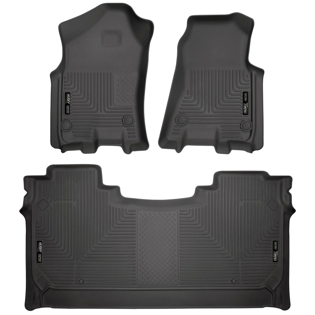 Husky Liners 94001 | Husky Liners Front & 2nd Seat Floor Liners; Front & 2nd Seat Floor Liners, Fits 19-C RAM 1500 CREW CAB FRONT & 2ND SEAT FLOOR LINERS WEATHERBEATER SERIES BLACK