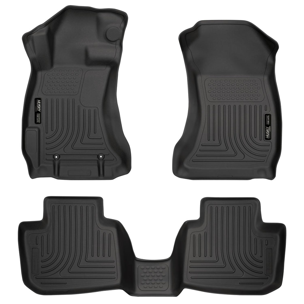 Husky Liners 99801 | Husky Liners Front & 2nd Seat Floor Liners; Front & 2nd Seat Floor Liners, Fits 12-C IMPREZA FRONT/2ND SEAT WEATHERBEATER FLOOR LINERS BLACK
