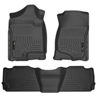 Husky Liners 98261 | Husky Liners Front & 2nd Seat Floor Liners, Fits 07-14 ESCALADE ESV/SUBURBAN/YUKON XL/AVALANCHE(NOT HYBRID) FRONT & 2ND SEAT FLOOR LINER BLACK