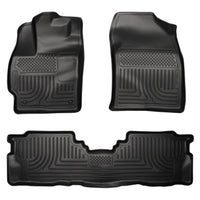 Husky Liners 98911 | Husky Liners Front & 2nd Seat Floor Liners, Fits 12-16 PRIUS V CUSTOM MOLDED FRONT & 2ND SEAT FLOOR LINERS BLACK
