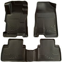Husky Liners 98301 | Husky Liners Front & 2nd Seat Floor Liners, Fits 06-09 FUSION/MKZ/MILAN FWD FRONT & SECOND SEAT 3PC. COMBO LINER BLACK
