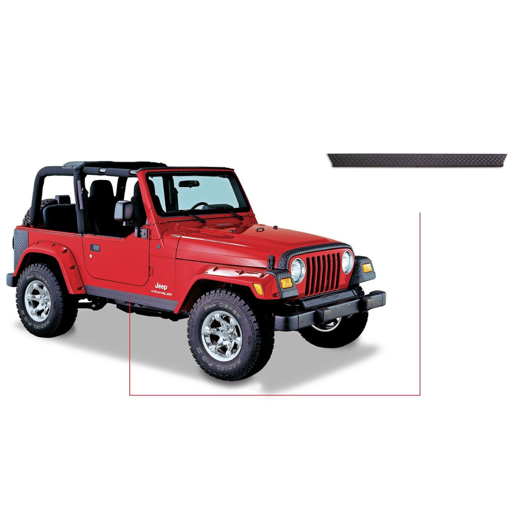 Bushwacker 14002 Black Trail Armor Side Rocker Panels for 1997-2006 Jeep Wrangler 2-Door Pair
