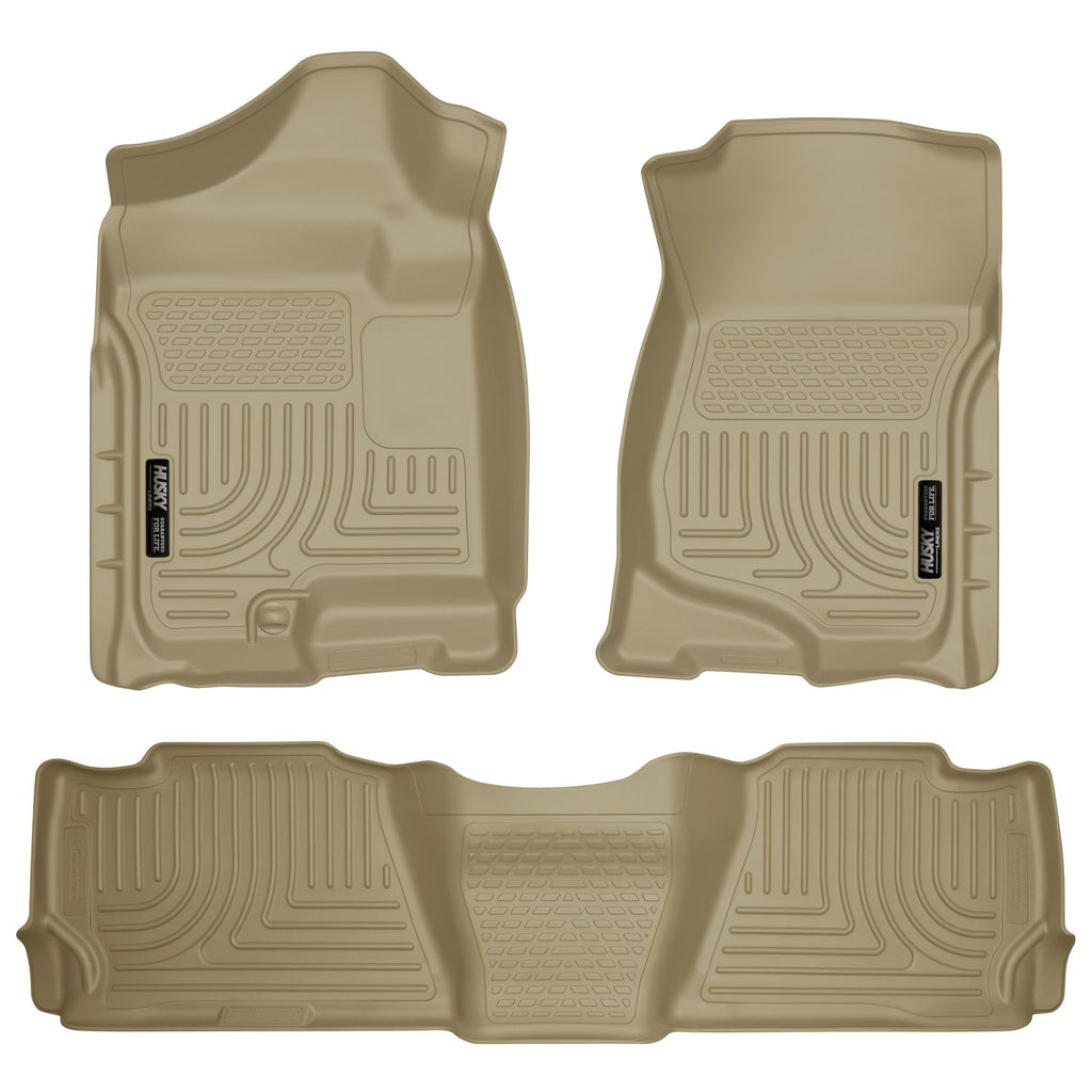 Husky Liners 98263 | Husky Liners Front & 2nd Seat Floor Liners, Fits 07-14 ESCALADE ESV/SUBURBAN/YUKON XL/AVALANCHE(NOT HYBRID) FRONT & 2ND SEAT FLOOR LINER TAN