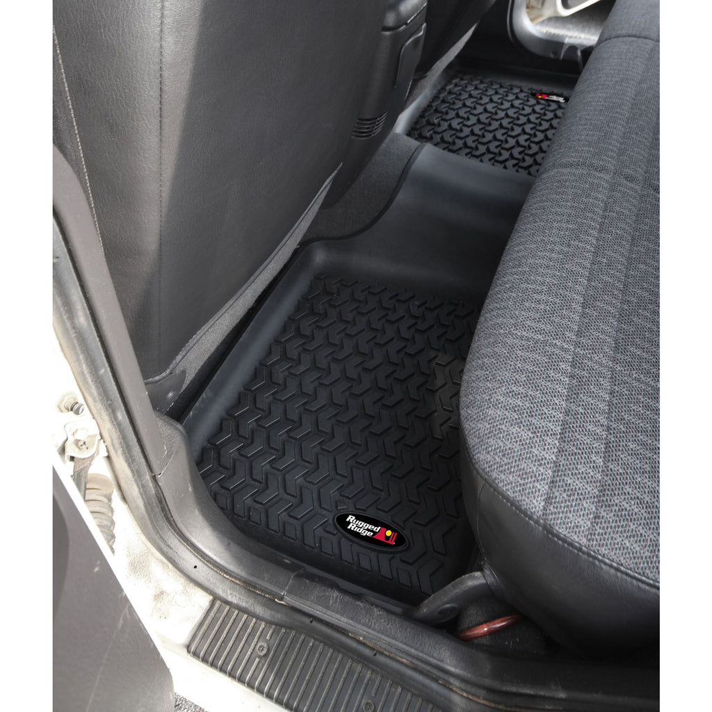 Rugged Ridge 12950.19 | Floor Liners, Rear, Black; 84-01 Jeep Cherokee XJ
