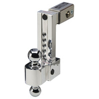 ALBM adj. alum. ball mount, built-in locks, 8'' drop fits 2.5'' receiver, stnls.
