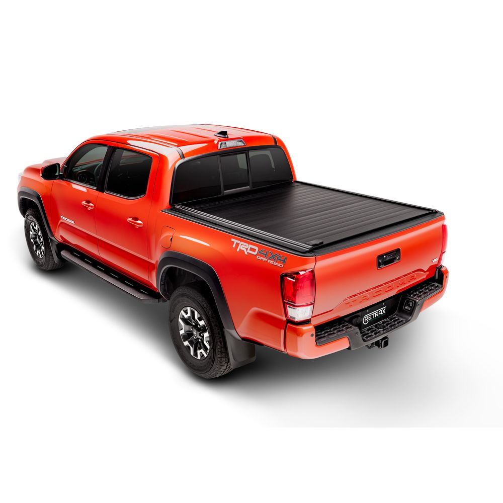 Retrax 80851 - RetraxPRO MX Retractable Tonneau Cover - Rugged - Aluminum Construction - Matte Black - 2016-2021 Toyota Tacoma Double Cab 5' Bed without Stake Pockets without Trail Special Edition Storage Boxes