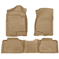 Husky Liners 98213 | Husky Liners Front & 2nd Seat Floor Liners (Footwell Coverage), Fits 07-13 SILVERADO/SIERRA 1500/07-14 2500/3500 EXT(NOT W/MANUAL SHIFTER)FRONT & 2ND SEAT FLR LINERS TAN