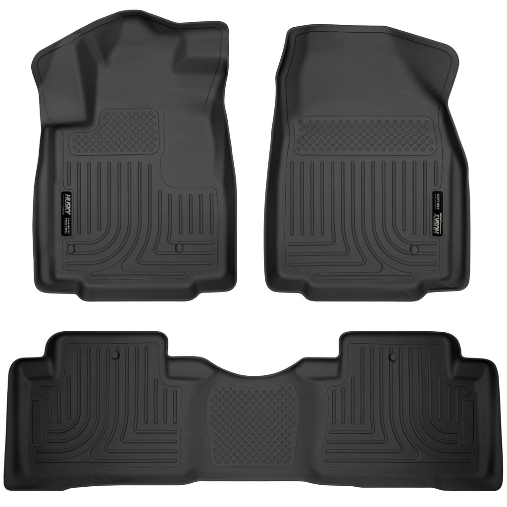 Husky Liners 98421 | Husky Liners Front & 2nd Seat Floor Liners, Fits 09-15 PILOT WEATHERBEATER FRONT/2ND SEAT FLOOR LINERS BLACK