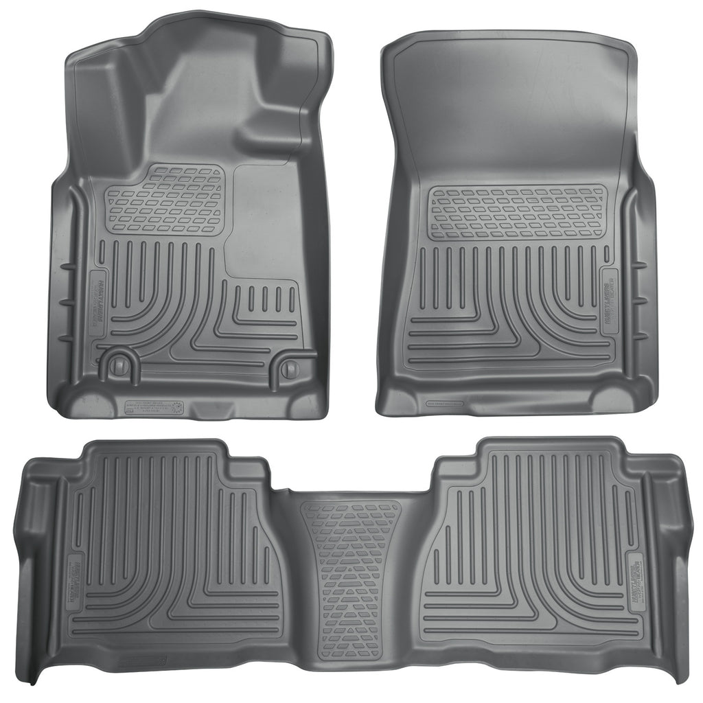 Husky Liners 98582 | Husky Liners Front & 2nd Seat Floor Liners (Footwell Coverage), Fits 10-11 TUNDRA DOUBLE CAB/CREWMAX CUSTOM MOLDED FRONT & 2ND SEAT FLOOR LINER GREY