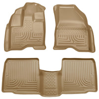 Husky Liners 98733 | Husky Liners Front & 2nd Seat Floor Liners, Fits 09-15 MKS WEATHERBEATER FRONT/2ND SEAT FLOOR LINERS TAN