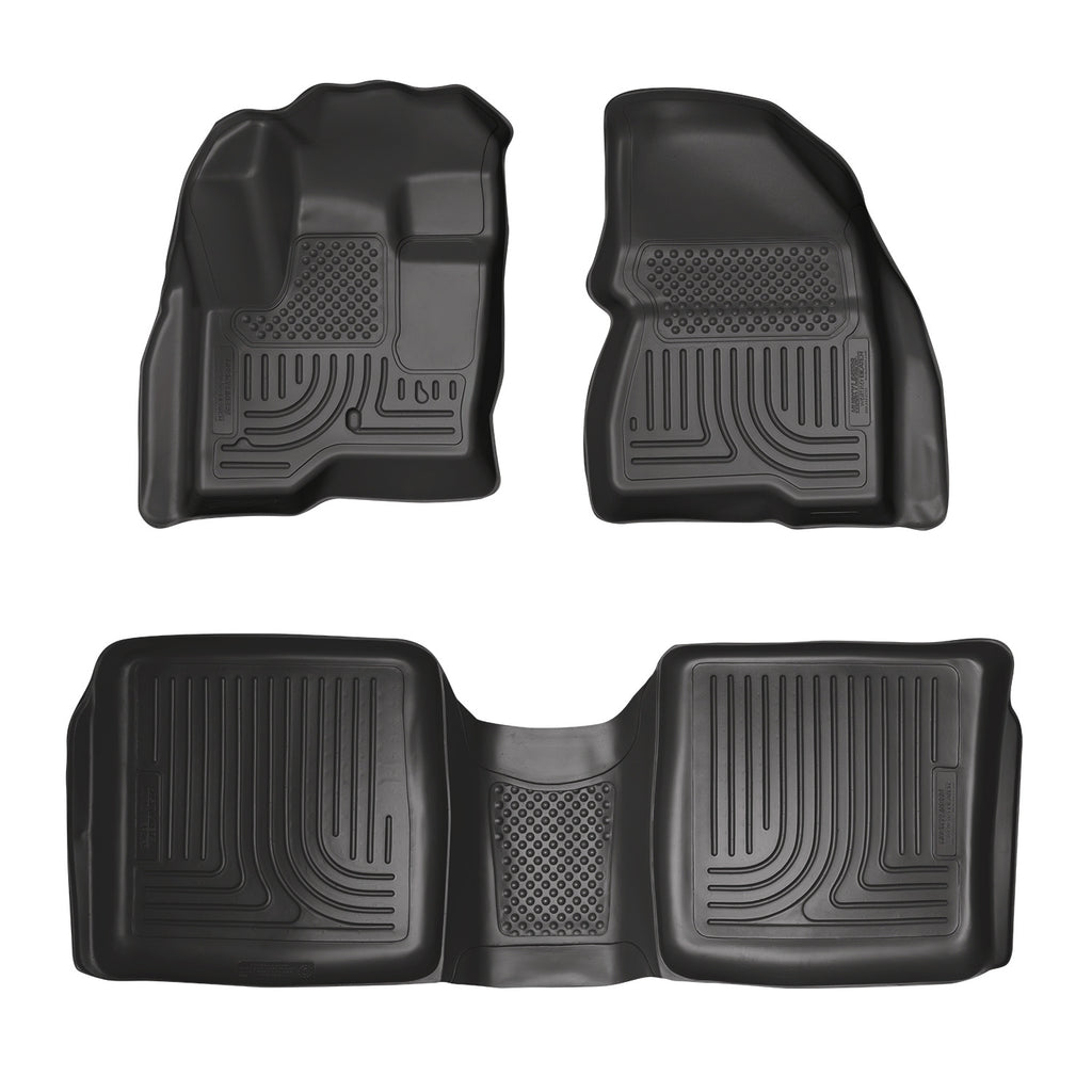 Husky Liners 98741 | Husky Liners Front & 2nd Seat Floor Liners, Fits 09-C FORD FLEX/LINCOLN MKT WEATHERBEATER FRONT & 2ND SEAT FLOOR LINERS 3PC. COMBO BLACK