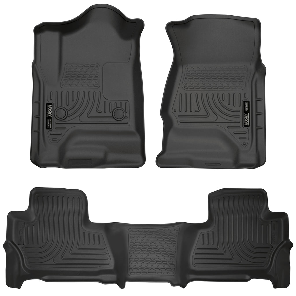 Husky Liners 99201 | Husky Liners Front & 2nd Seat Floor Liners, Fits 15-C TAHOE/YUKON FRONT & 2ND SEAT FLOOR LINERS WEATHERBEATER SERIES BLACK