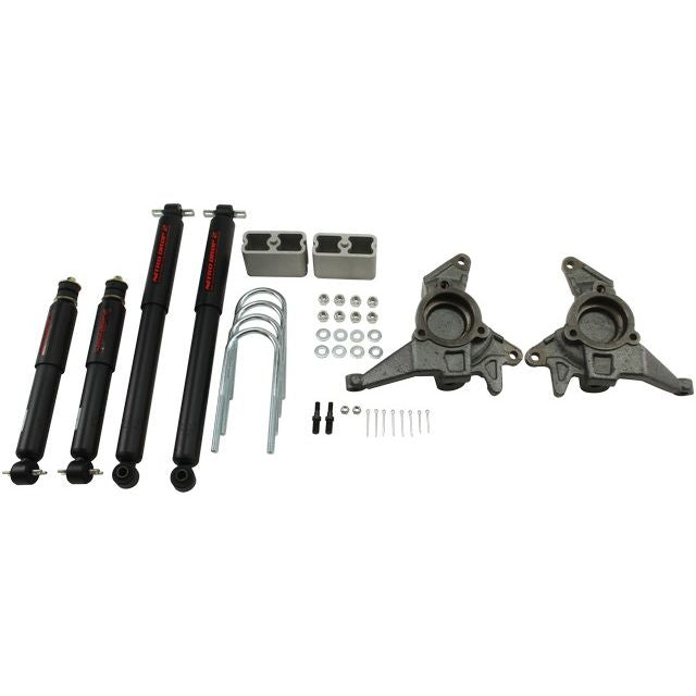 BELLTECH 625ND LOWERING KITS  Front And Rear Complete Kit W/ Nitro Drop 2 Shocks 1998-2003 Chevrolet Blazer/Jimmy 6 cyl. (incl Extreme) 2 in. F/3 in. R drop W/ Nitro Drop II Shocks
