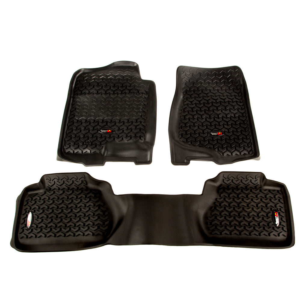 All Terrain Floor Liner Kit Black; 07-11 GM Extended Cab Trucks