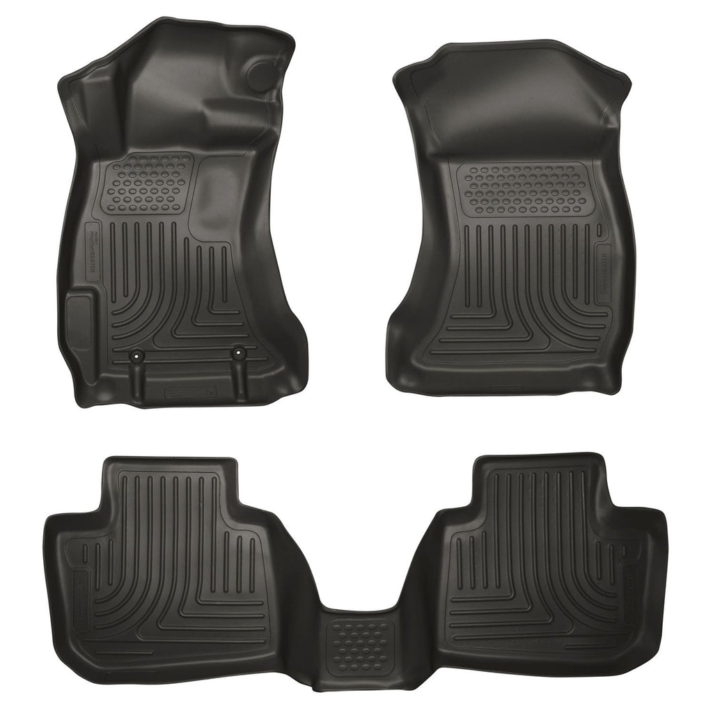 Husky Liners 98841 | Husky Liners Front & 2nd Seat Floor Liners, Fits 10-12 LEGACY & OUTBACK FRONT & 2ND SEAT WEATHERBEATER FLOOR LINERS BLACK