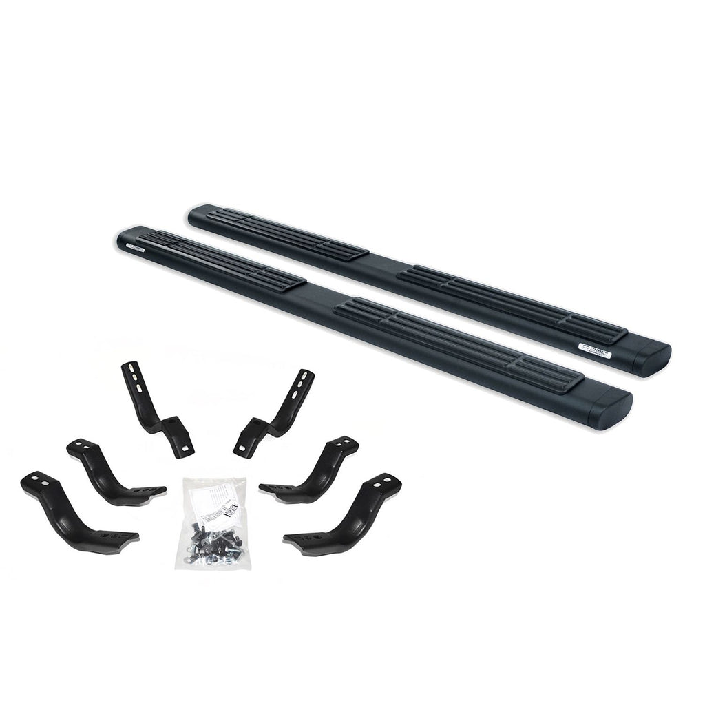 Go Rhino - 686404280T - 6in OE Xtreme Textured Black SideSteps Kit - 80in Long bars + Brackets