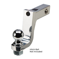 Alum ball mount with integrated lock system 6'' drop 5'' rise, 1-1/4'' ball hole