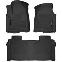 Husky Liners 54208 | Husky Liners Front & 2nd Seat Floor Liners, Fits 19-C SILVERADO/SIERRA 1500 CREW X-ACT CONTOUR SERIES BLACK FRONT & 2ND ROW FLOOR LINERS
