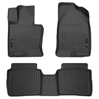 Husky Liners 99691 | Husky Liners Front & 2nd Seat Floor Liners, Fits 11-15 OPTIMA FRONT & 2ND SEAT FLOOR LINERS BLACK