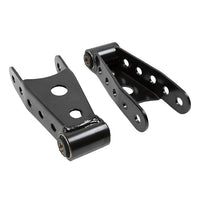 BELLTECH 6700 SHACKLE KIT 1 in. Drop Leaf Spring Shackle 1973-2018 Chevrolet Silverado/Sierra 1500 (All) 88-10 Silverado/Sierra 2500/3500 (All) 92-99 Tahoe Yukon & Suburban (2dr/4dr.) 94-01 Dodge Ram 1500 (All) 87-03 Ford F150 (All) 1/2 in. Rear Lift