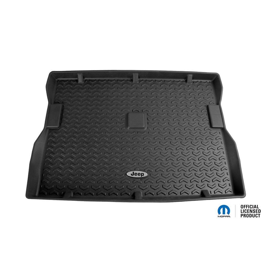 Rugged Ridge DMC-12975.22 | Cargo Liner, Black, Jeep Logo; 76-95 Jeep CJ7/Wrangler YJ