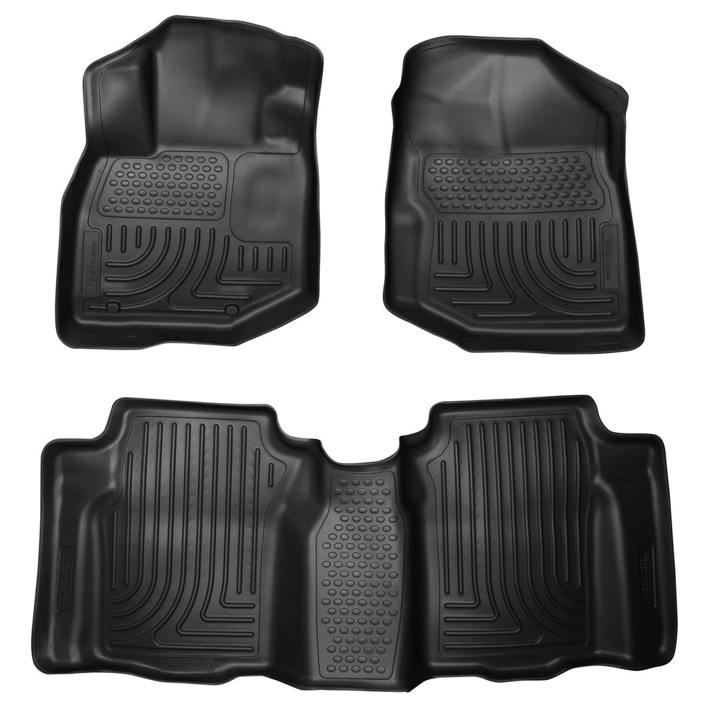 Husky Liners 98491 | Husky Liners Front & 2nd Seat Floor Liners; Front & 2nd Seat Floor Liners, Fits 09-13 FIT WEATHERBEATER FRONT & 2ND SEAT FLOOR LINERS BLACK