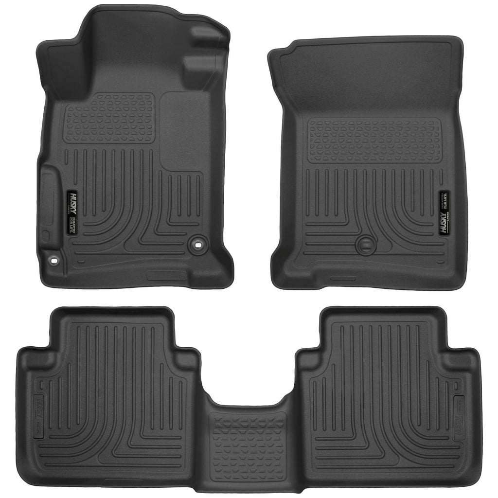 Husky Liners 98481 | Husky Liners Front & 2nd Seat Floor Liners, Fits 13-17 ACCORD WEATHERBEATER FRONT & 2ND SEAT FLOOR LINERS BLACK