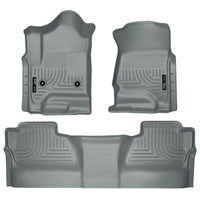 Husky Liners 98232 | Husky Liners Front & 2nd Seat Floor Liners (Footwell Coverage), Fits 14-17 SILVERADO/SIERRA CREW CAB FRONT/2ND SEAT FLOOR LINERS, 2ND ROW ONLY COVERS FOOTWELL GREY