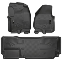 Husky Liners 99721 | Husky Liners Front & 2nd Seat Floor Liners (Footwell Coverage), Fits 12-16 F250/F350/F450 SUPER DUTY SUPER CAB(W/O MAN TRANSFER) FRONT/2ND SEAT FLOOR LINERS BLACK