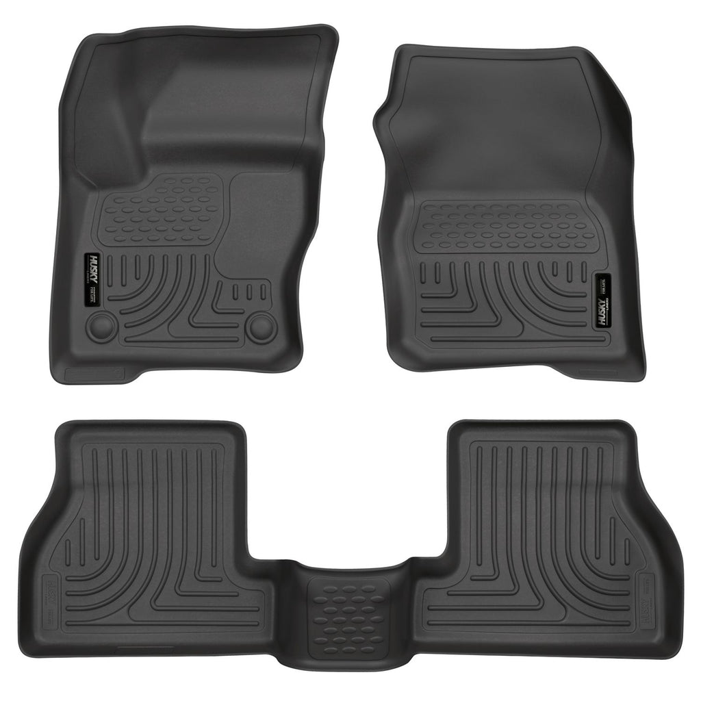 Husky Liners 98771 | Husky Liners Front & 2nd Seat Floor Liners, Fits 12-16 FOCUS 4/5 DOOR FRONT & 2ND SEAT FLOOR LINER BLACK