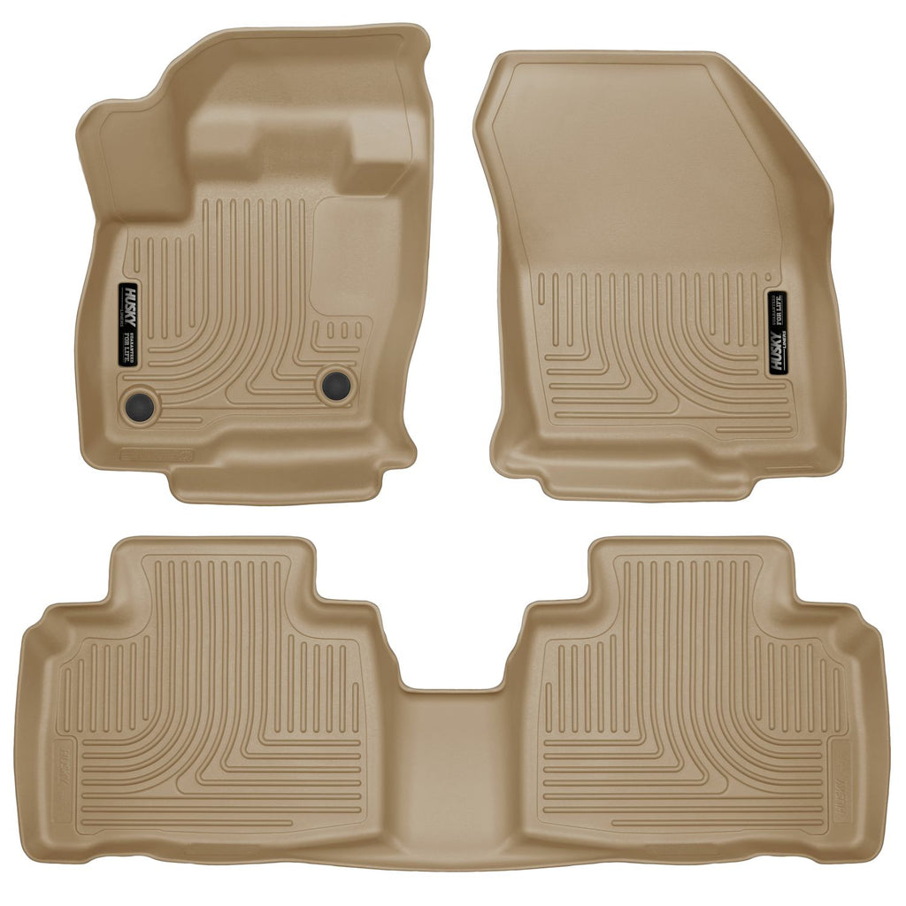 Husky Liners 98783 | Husky Liners Front & 2nd Seat Floor Liners, Fits 15-C EDGE FRONT & 2ND SEAT FLOOR LINERS WEATHERBEATER TAN