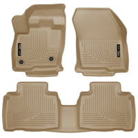 Husky Liners 98783 | Husky Liners Front & 2nd Seat Floor Liners, Fits 15-C EDGE FRONT & 2ND SEAT FLOOR LINERS WEATHERBEATER TAN