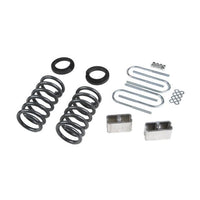 BELLTECH 630 LOWERING KITS  Front And Rear Complete Kit W/O Shocks 1982-2004 Chevrolet S10/S15 Pickup 4&6 cyl. (Std Cab) 83-97 Chevrolet Blazer/Jimmy 4&6 cyl. 2 in. or 3 in. F/3 in. R drop W/O Shocks