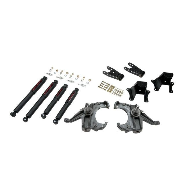 BELLTECH 704ND LOWERING KITS  Front And Rear Complete Kit W/ Nitro Drop 2 Shocks 1973-1987 Chevrolet C10 (1 in. Rotor) 3 in. F/4 in. R drop W/ Nitro Drop II Shocks