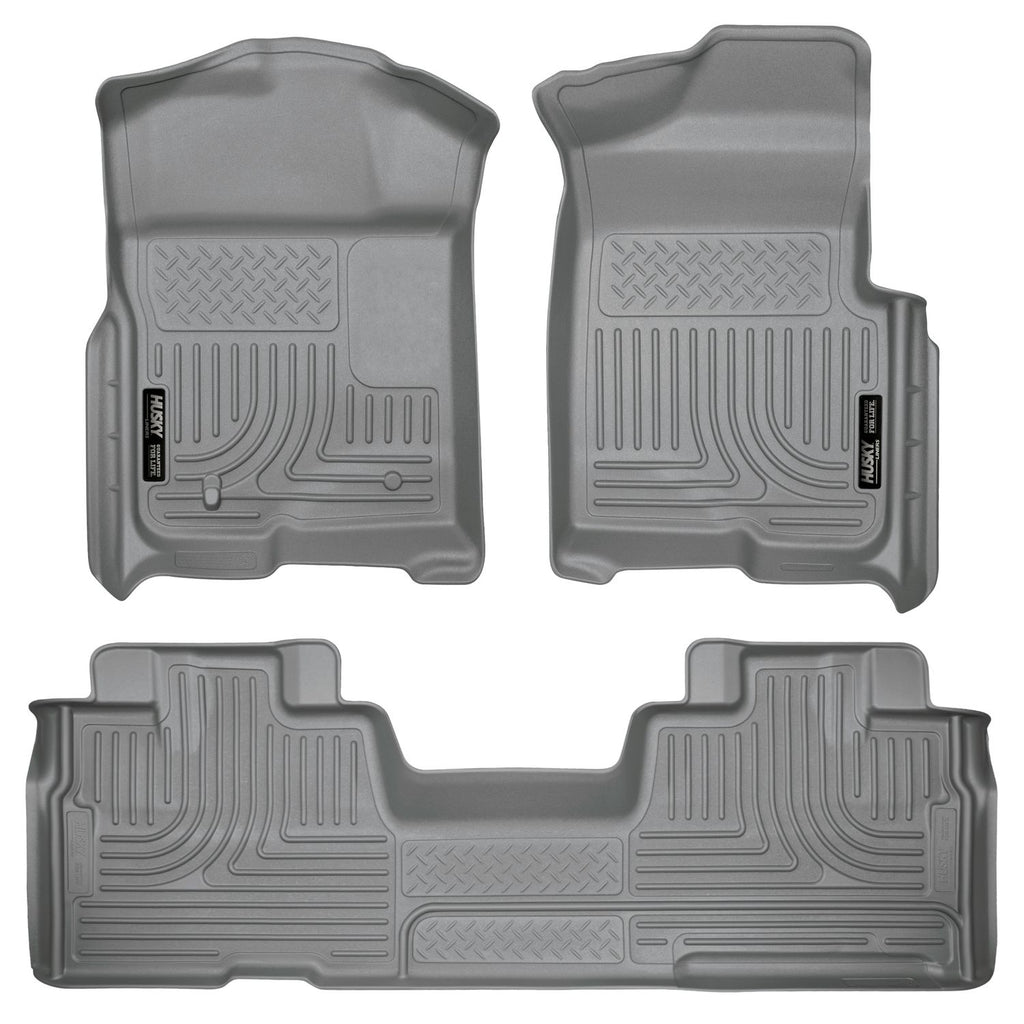 Husky Liners 98342 | Husky Liners Front & 2nd Seat Floor Liners (Footwell Coverage), Fits 09-14 F150 SUPERCAB WEATHERBEATER FRONT/2ND SEAT FLOOR LINERS GREY